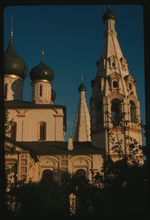 Church of Elijah the Prophet (1647-50), north facade, with bell tower, Yaroslavl, Russia 1988.