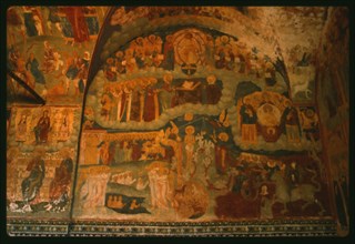 Church of Elijah the Prophet (1647-50), interior, west gallery, fresco of the Last Judgement (1715-16), Yaroslavl', Russia; 1992