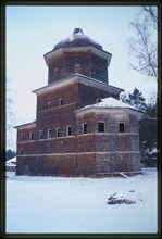 Log Church of the Resurrection (18th century), southeast view, Kozlovskoe, Russia 1999.
