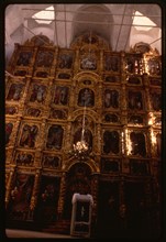 Church of the Presentation of the Virgin (1688-93), interior, view east toward icon screen, Sol'vychegodsk, Russia 1998.