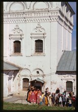 Ascension-Trinity Monastery, Church of the Ascension (1704), south view, with Procession of the Cross, Saturday, August 12, 2000, Solikamsk, Russia; 2000