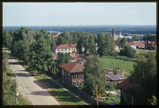 Northeast panorama, taken from town water tower (same viewpoint used by Sergei Prokudin-Gorskii in 1909), Cherdyn', Russia; 2000