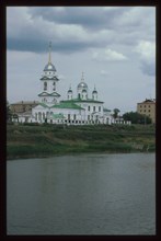 Church of the Trinity (1762), southwest view, with River Ui, Troitsk, Russia; 2003