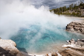 Excelsior Geyser in Yellowstone National Park; Date: 7 October 2016