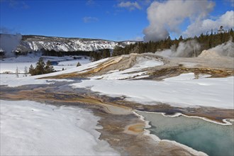 Heart Spring and Lion Group in Yellowstone National Park; Date: 1 February 2014