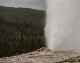Close up of water erupting from geyser cone. Old Faithful Geyser in Yellowstone National Park; Date: 13 June 2017