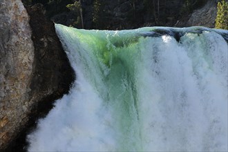 Brink of Lower Falls in Yellowstone National Park; Date: 4 September 2014