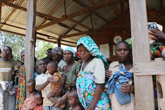 Women and children await help from relief workers in North Kivu Cote d’Ivoire (Ivory Coast) ca. 22 March 2017