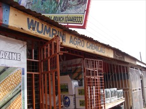 Wumpini Agro Chemicals sells fertilizers and other goods to farmers and farmer associations around Tamale, Ghana ca. 30 May 2011