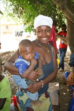 This mother and child are ebola survivors in Sierra Leone ca. 7 March 2016