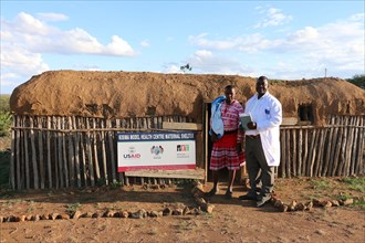 Kisima model health center maternal shelter in Samburu county, Kenya. The shelter accommodates pregnant women who travel far to receive to deliver ca. 14 April 2015