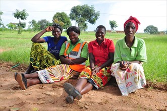 Women pose at Lunsuntha Rural Health Centre, Lundazi, Zambia ca. 1 March 2017