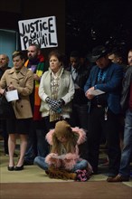 Protest outside Dallas police HQ after fifteen attacks, robberies against LGBT community, Dallas, USA (November 22, 2015)