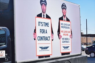 Southwest Airlines Pilots  upset over having no contract protest outside Love Field in Dallas, TX, USA (February 3,2016)