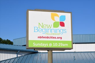 New Beginnings Fellowship church sign in Euless, TX