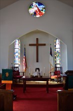 Interior of the United Methodist Church in Utopia, TX