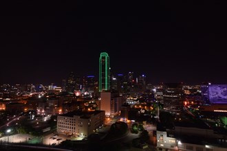 Dallas Stock Photos: Downtown Dallas Texas at night; The Omni Hotel on the right