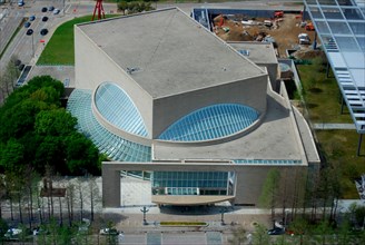 The Morton H. Myerson Symphony Hall in Dallas, TX seen from above