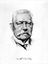 Drawing of Paul von Hindenburg