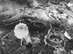 Parachute bomb dropped, 1943