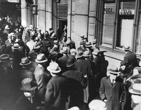 Crowds of depositors gathered outside of the banks
