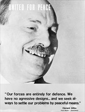 NATO poster with photo of Prime Minister Clement Attlee