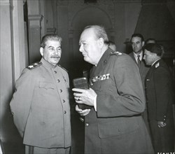 Joseph Stalin and Winston Churchill at the Yalta Conference
