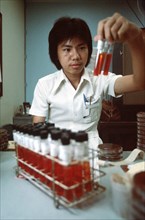 A laboratory technician student