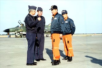 Japanese pilots and US Air Force officers
