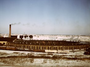 A Chicago and Northwestern [i.e. North Western] railroad roundhouse