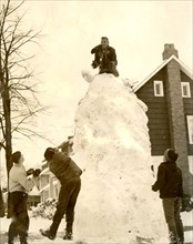 Boys Building a Pillar of Snow November 1966