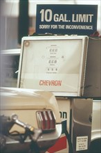 Chevron gas station during Gasoline Shortage 06/1973 in Portland