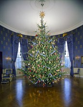Christmas Tree in the Blue Room of the White House