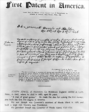 Copy of first patent ca. 1905