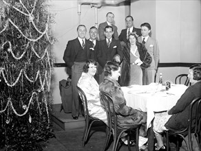 Group of people at a Christmas party