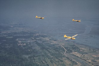 Marine Corps gliders in flight out of Parris Field