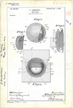 Patent Drawing for E. Kempshall's Golf Ball 1902