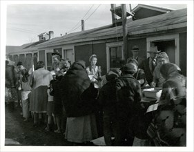 People in Line for Food ca 1938