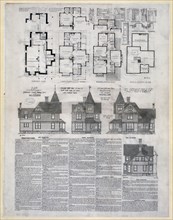 Plans of modern eight room cottage with tower ca. 1882