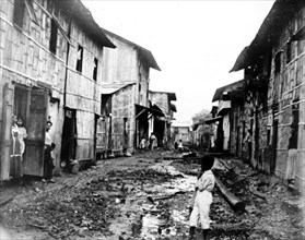 Street scene in a poor neighborhood in Guayaquil