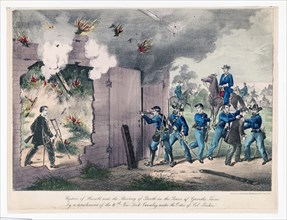 The capture and shooting of Booth in the barn of Garath's farm