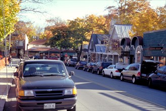 Tourists seeking color fill the streets during the fall in Bar Harbor