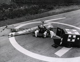 Transportation of wounded by heliocopter