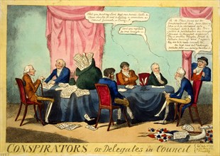 Conspirators; or, delegates in council ca. 1817, George Cruikshank, artist