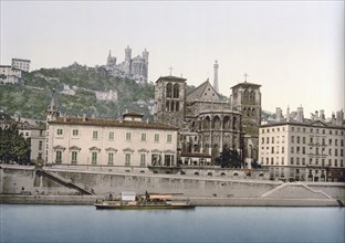 Cathedral and Notre Dame de Fourviere, Lyons, France ca. 1890-1900