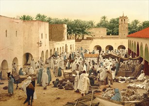 Market, Biskra, Algeria ca. 1899