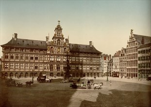 Grande Place with town hall, Antwerp, Belgium ca. 1890-1900