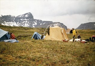 7/12/1973 - First camp outside caldera on river trip (Aniakchak Crater Area)
