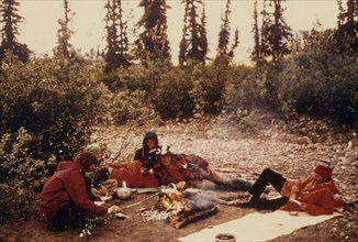 June 27, 1974 - Supper time at Ernie Creek and Koyukuk Confluence Alaksa