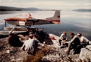 August 1972 - Fishing party from Brooks Camp, Katmai National Monument, Alaska